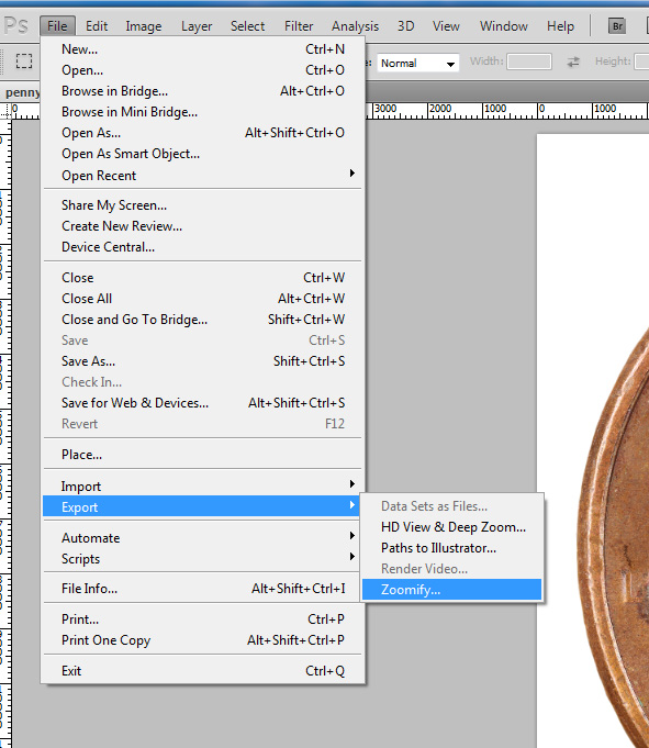 Store Gigapixel Images Free - conversion workflow export_zoomify_in_photoshop
