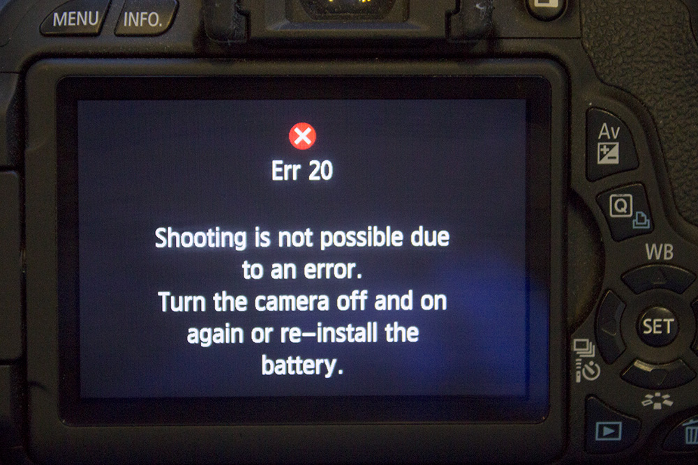 canon a digital camera camera error messages